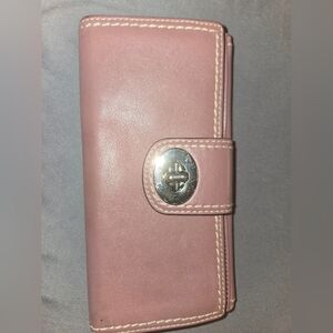 Pink coach leather wallet